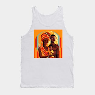 African Mom and Dad with Child Tank Top